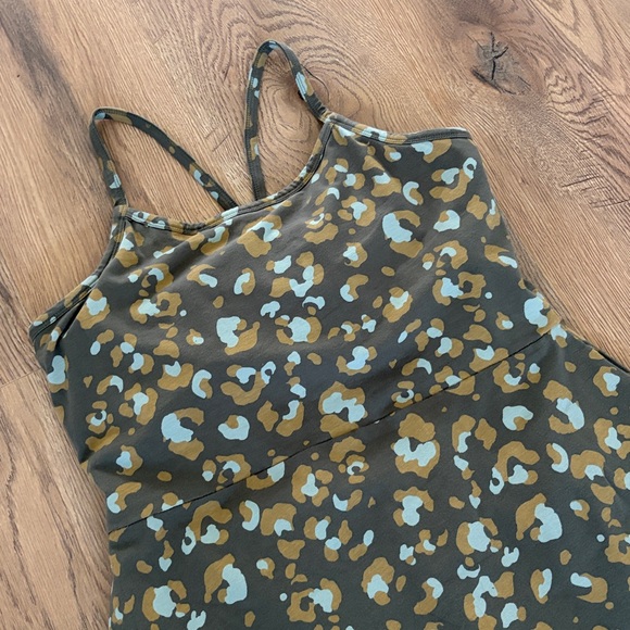 Pact Organic Fit & Flare Midi Dress Leopard Print Green - Picture 5 of 8